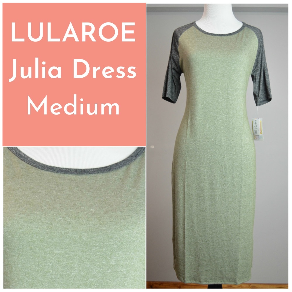 BNWT Julia Dress By LuLaRoe Green/black M